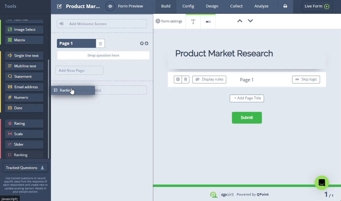 video showing how to add ranking question in qpoint