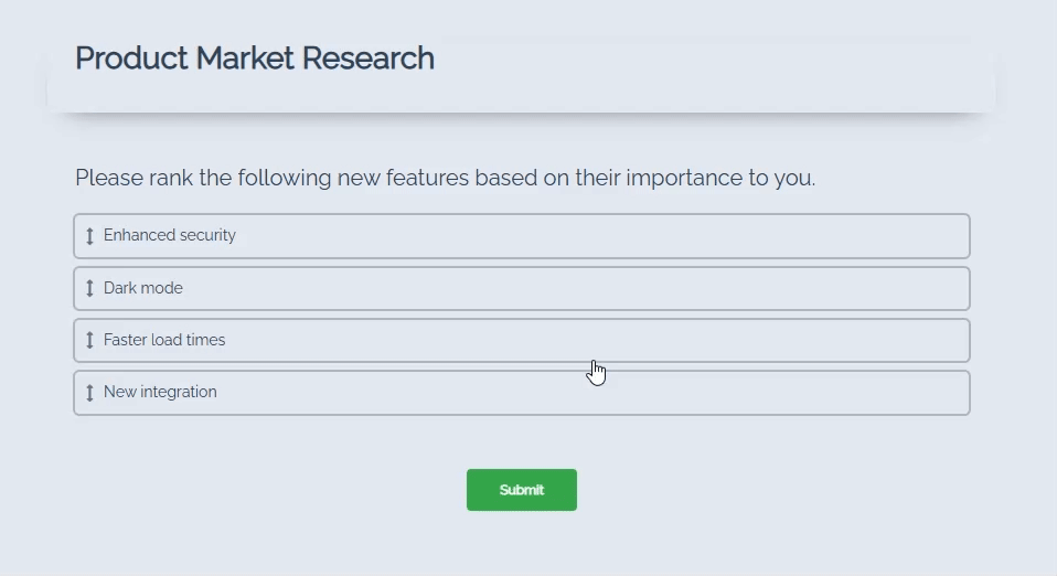 video showing how users use ranking question in qpoint