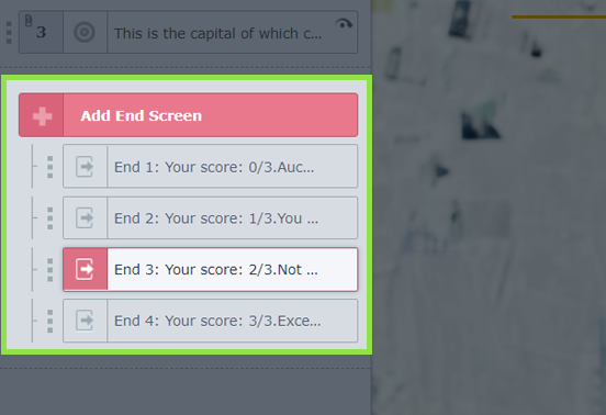 How multiple end screens looks in QPoint