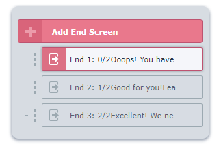 Multiple end screens according to respondents answers