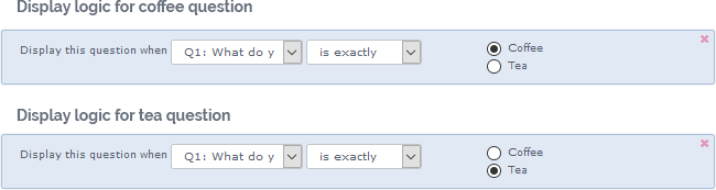 All conditions for Display logic in our example